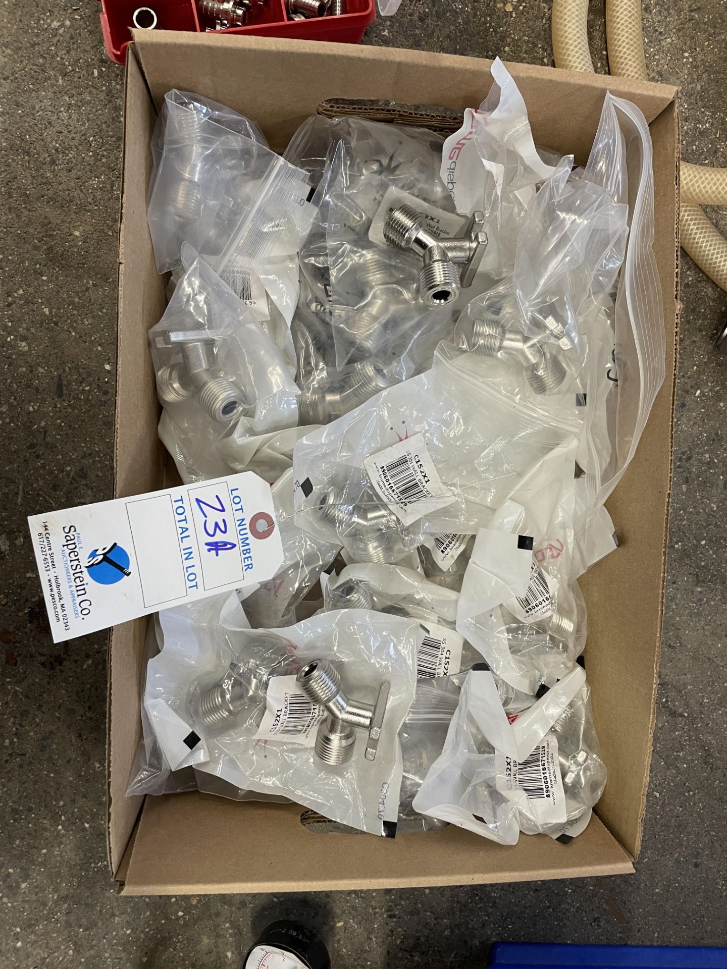 {LOT} New in Box Hardware c/o: 304SS Wall Brackets & (10) Compartment SS Hardware Kits - Image 3 of 3