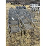 {LOT} (17) Matching Metal Frame w/Metal Mesh Seat & Back Outdoor Dining Chairs