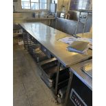 8' x 30" All Stainless Steel Table w/Pan Rack, 2 Drawers & Undershelf