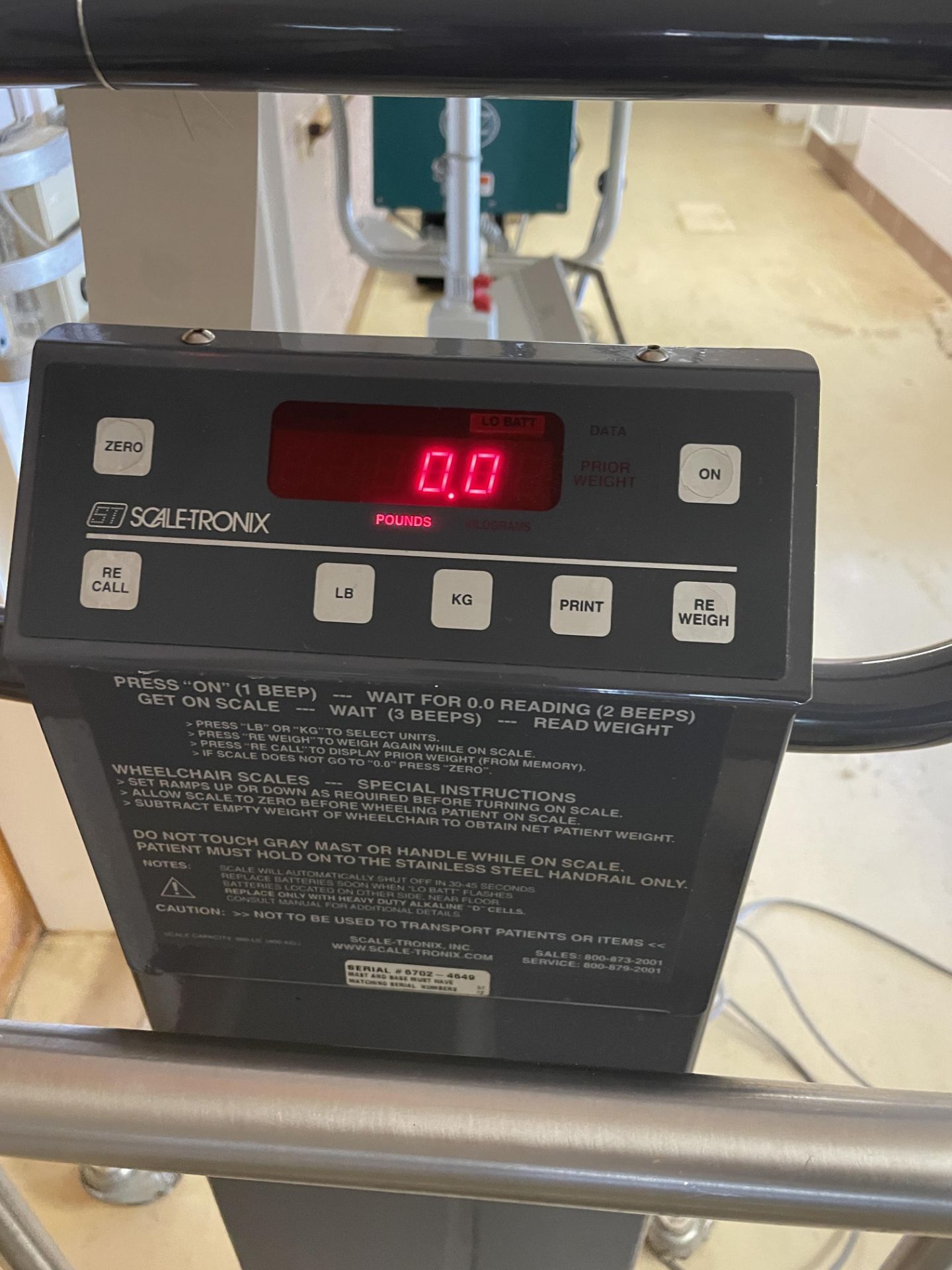 ScaleTronix 800 Lb. Capacity Digital Scale w/Wide Platform S/N: 6702-4649 & Calibration Weight - Image 2 of 3