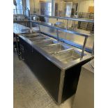 Vollrath 5 Section Electric Steam Table w/Water Line, Sneeze Gard & Overshelf 74" x 28"