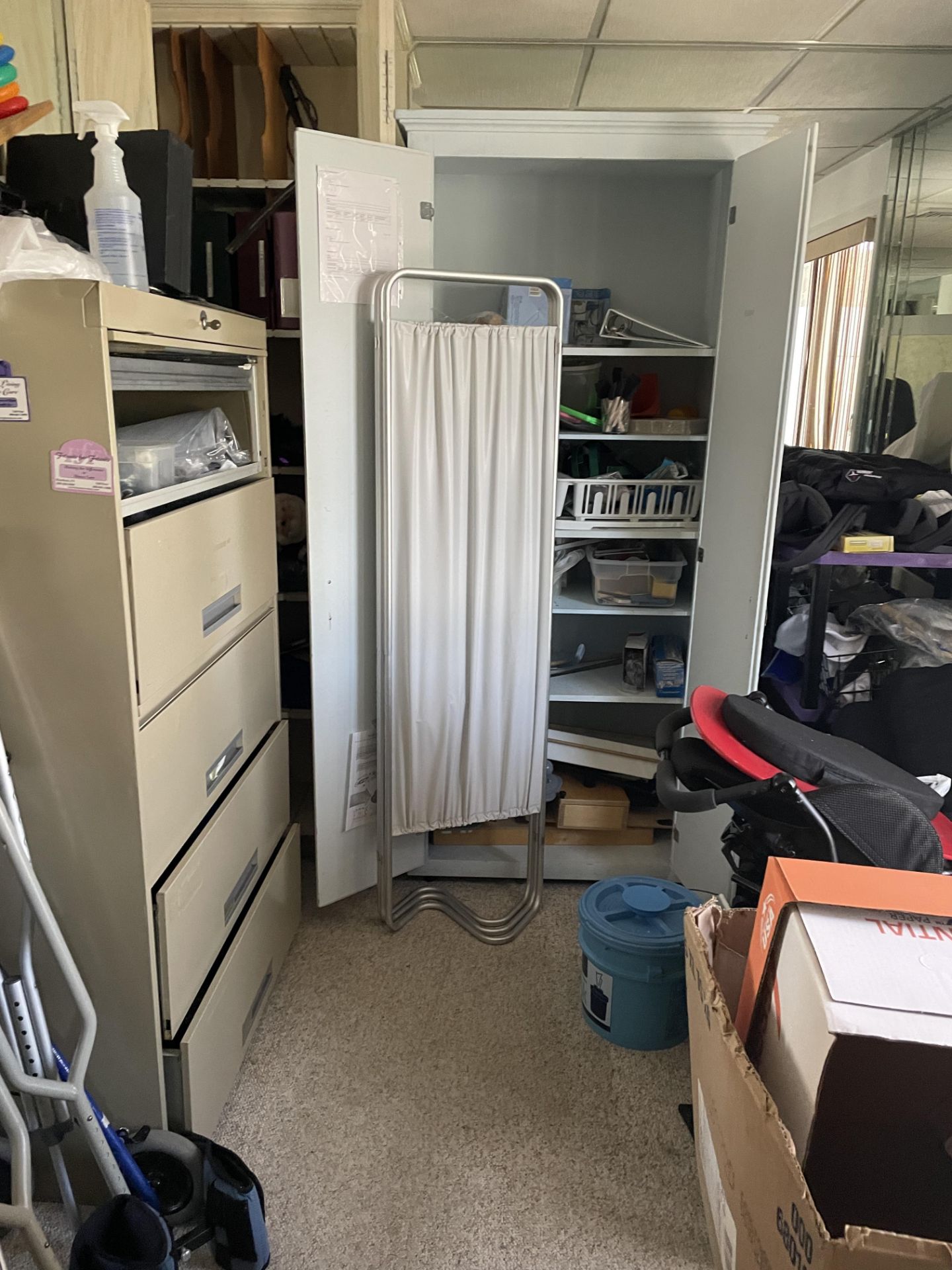 {LOT} In Wheelchair Supply Room c/o: Wheelchairs, Walkers & Contents of 2 Cabinets - Image 2 of 3