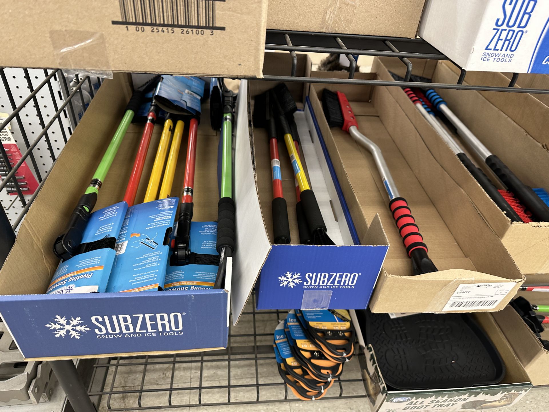 {LOT} Approx 60 Pieces of Hopkins Snow Brushes & Ice Scrapers & Shovels on Rack including Rack - Image 3 of 4