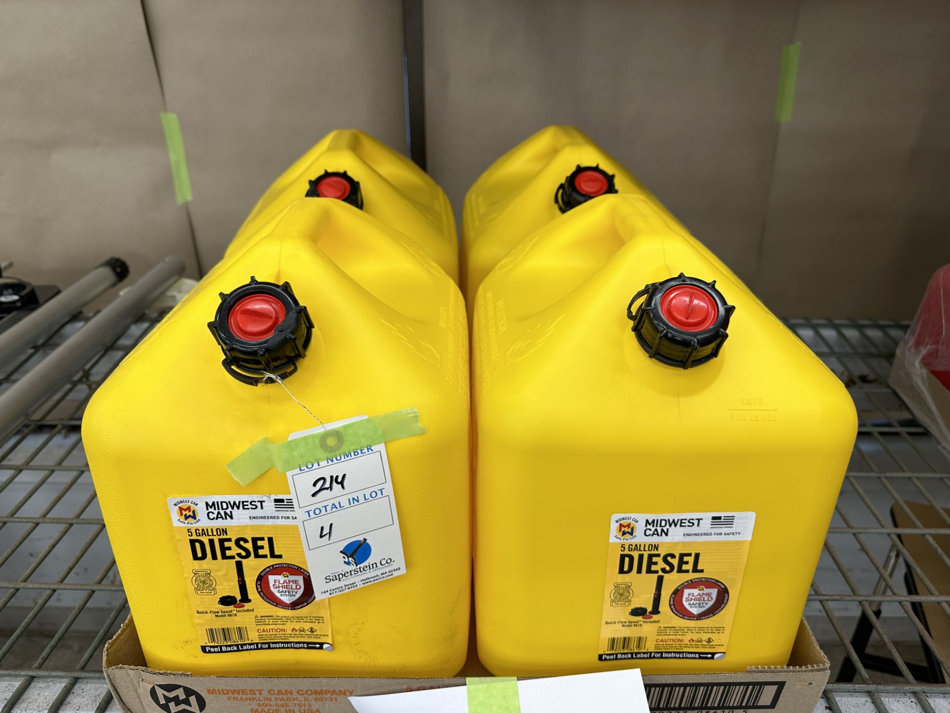 {LOT} (4) Midwest Can5 Gallon Diesel Fuel Cans