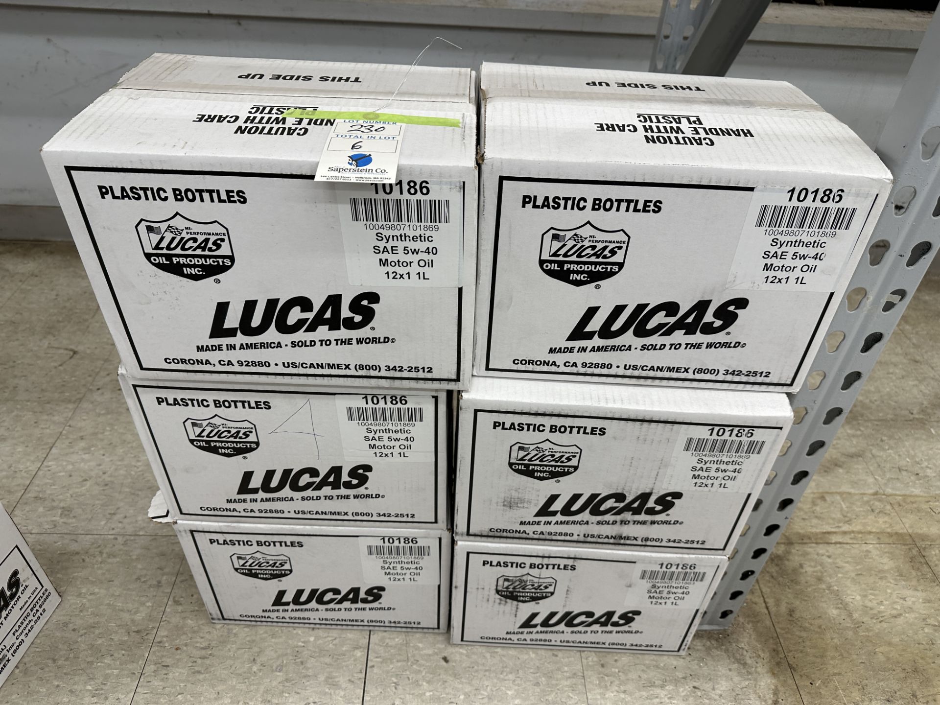 (6) Cases of Lucas 5W-40 European Spec Motor Oil (12) Liters Per Case BEING SOLD BY THE CASE