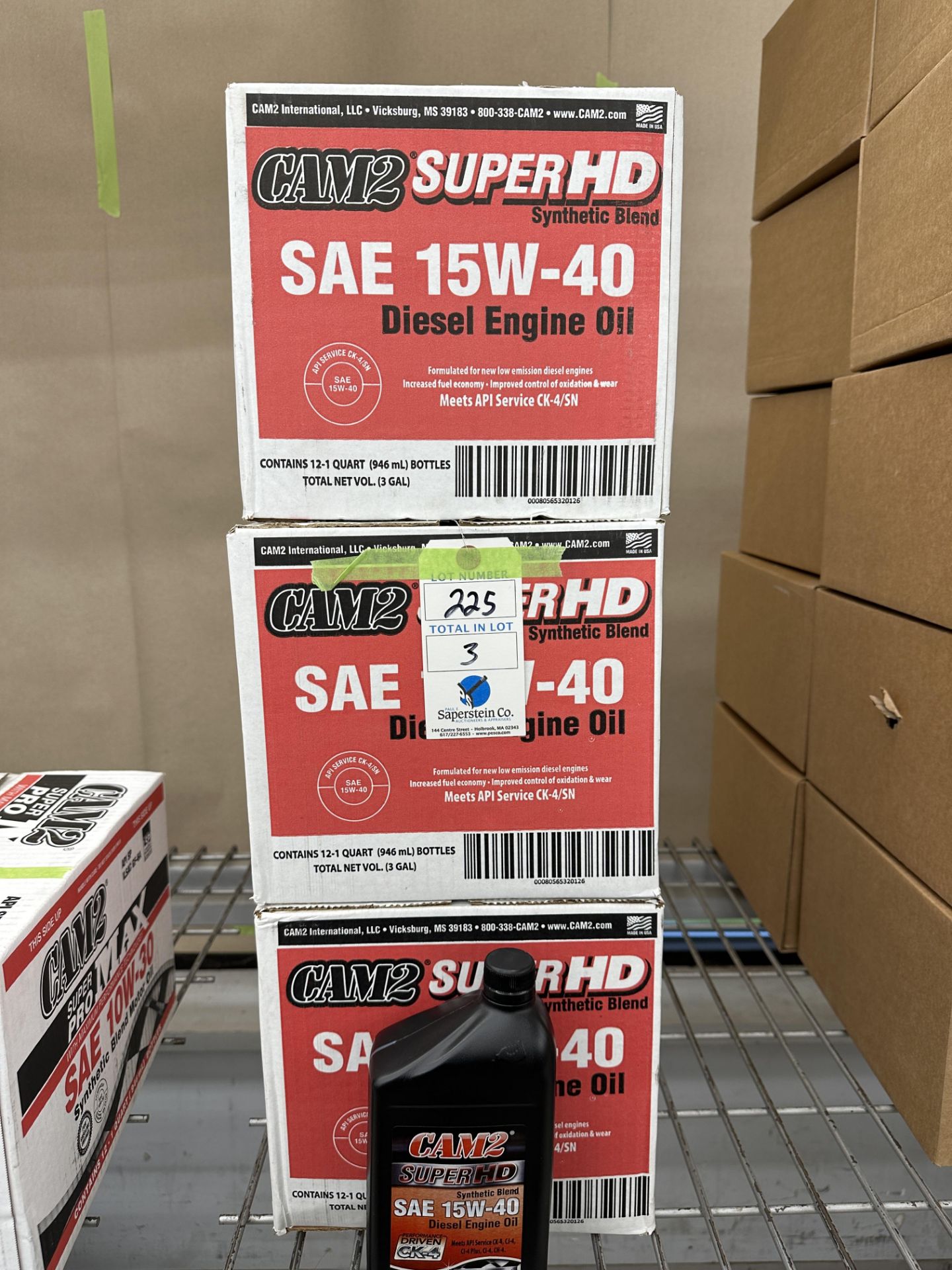(3) Cases of Cam2 15W-40 Diesel Engine Oil (12) Bottles Per Case Being Sold By The Case