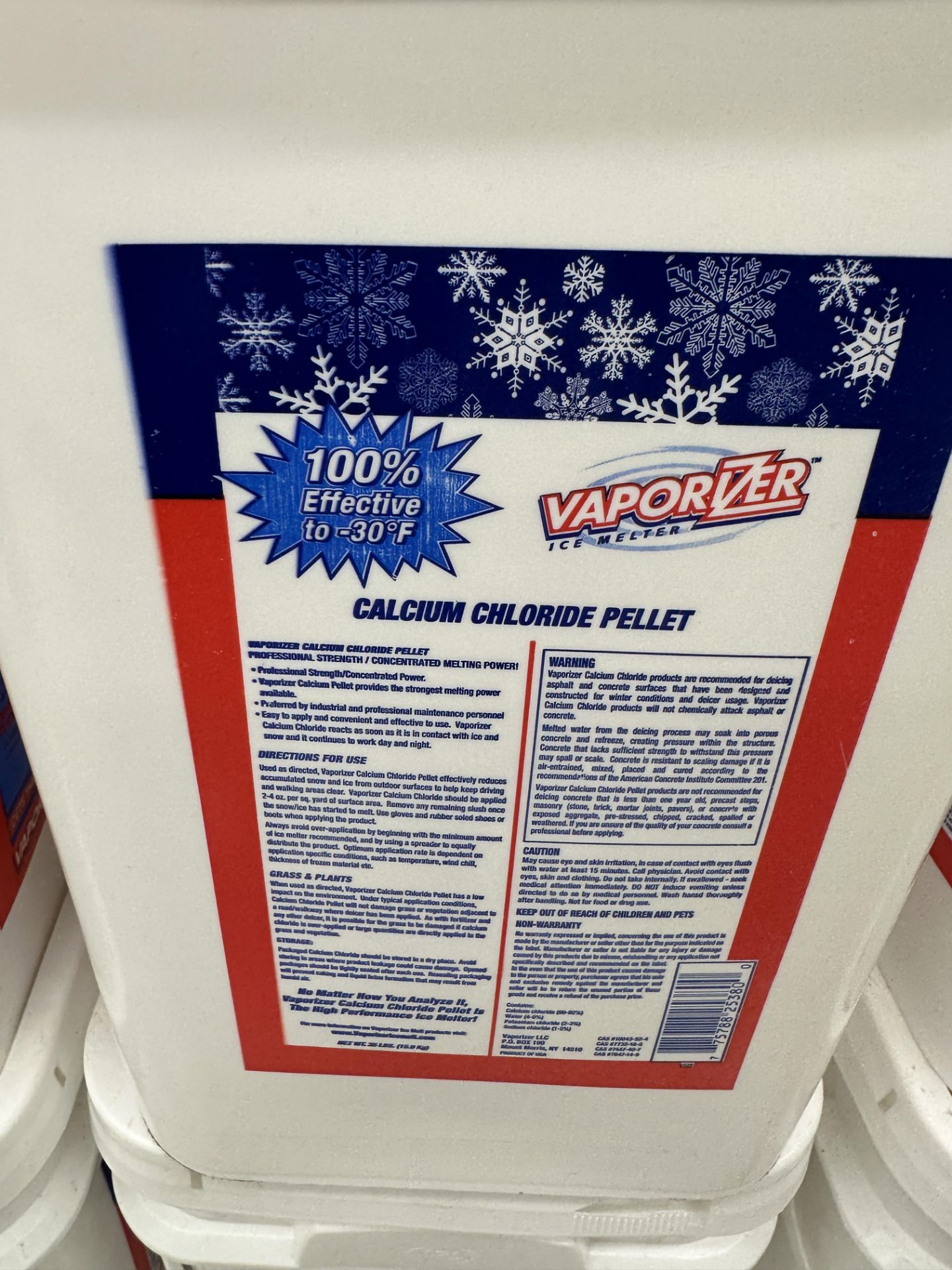 (75) 35 lb. Pail s of Vaporizer Calcium Chloride Ice Melt (BEING SOLD BY THE Pail ) - Image 2 of 3