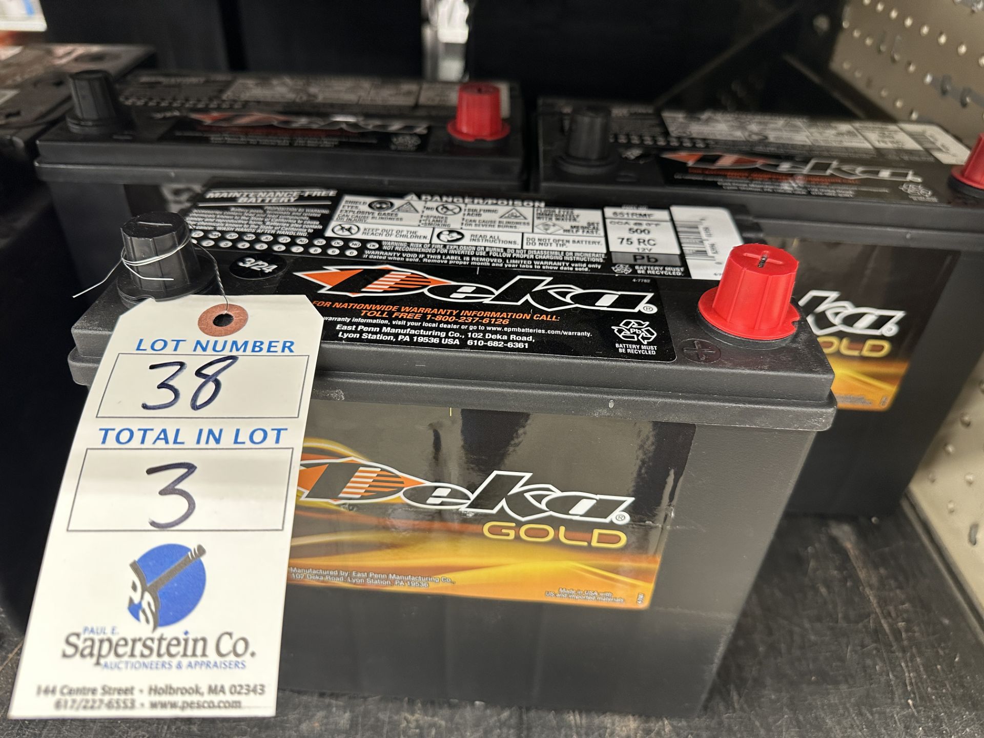 (3) Deka Group 51R Automotive Battery 12V, 500 Cranking Amps (BEING SOLD BY THE LOT)