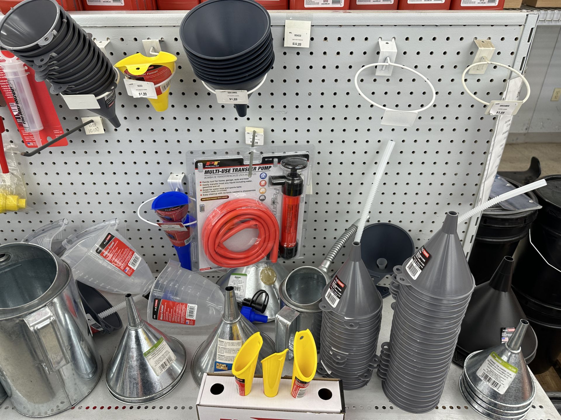 {LOT} Funnels, Fluid Evacuators, Tips, Oiler Cans, Transfer Pumps Barrel Dispensers on 1 Section - Image 3 of 4