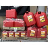 {LOT} Midwest Can Gasoline Cans c/o: (6) 5 Gallon, (7) 2 Gallon & (12) 1 Gallon BEING SOLD BY THE