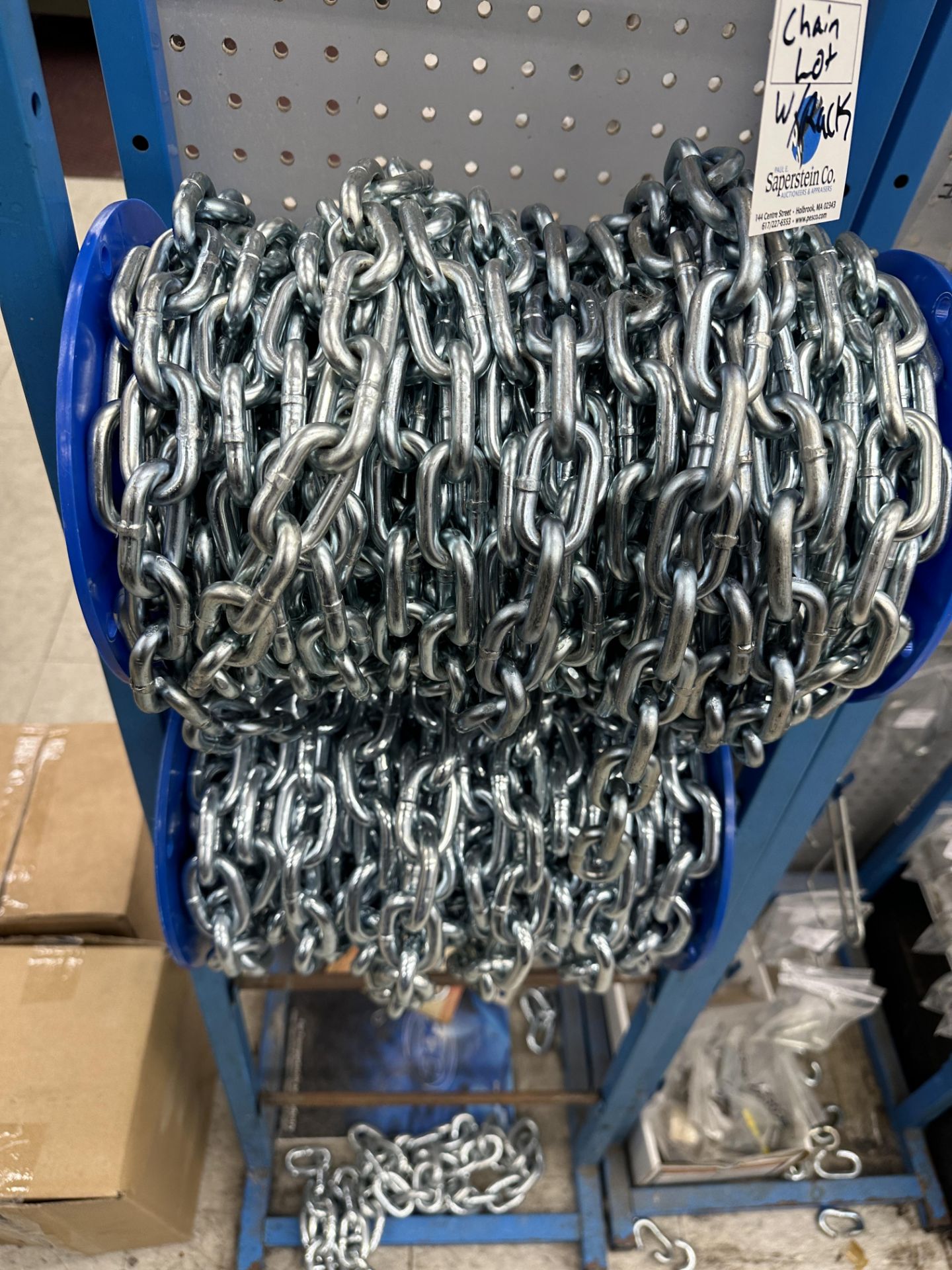 {LOT} Approx. 250' of SCC Security Chain Sizes: 5/16 & 3/8" with Display Rack (Retails at $5/Foot) - Image 2 of 3