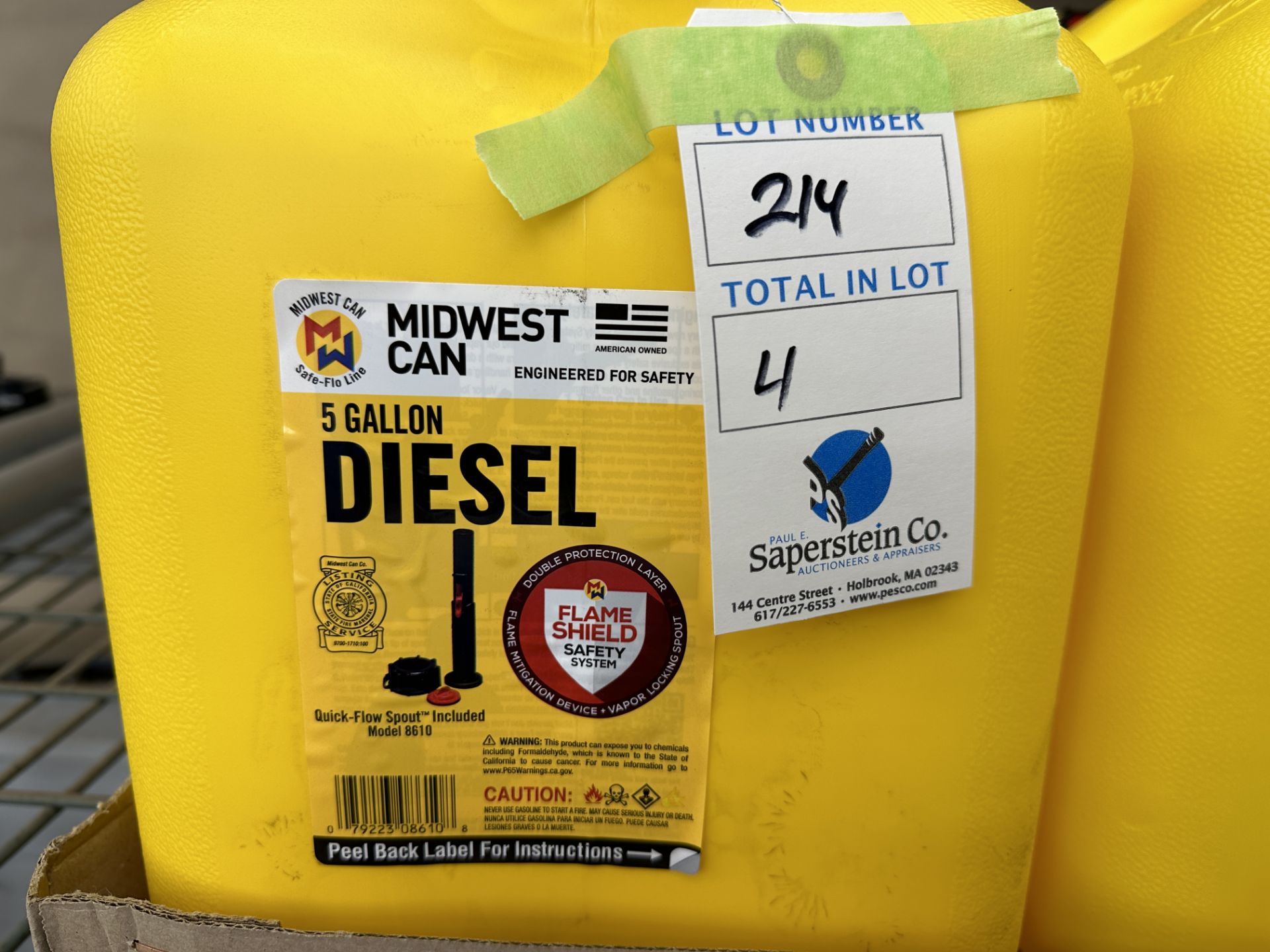 {LOT} (4) Midwest Can5 Gallon Diesel Fuel Cans - Image 2 of 2