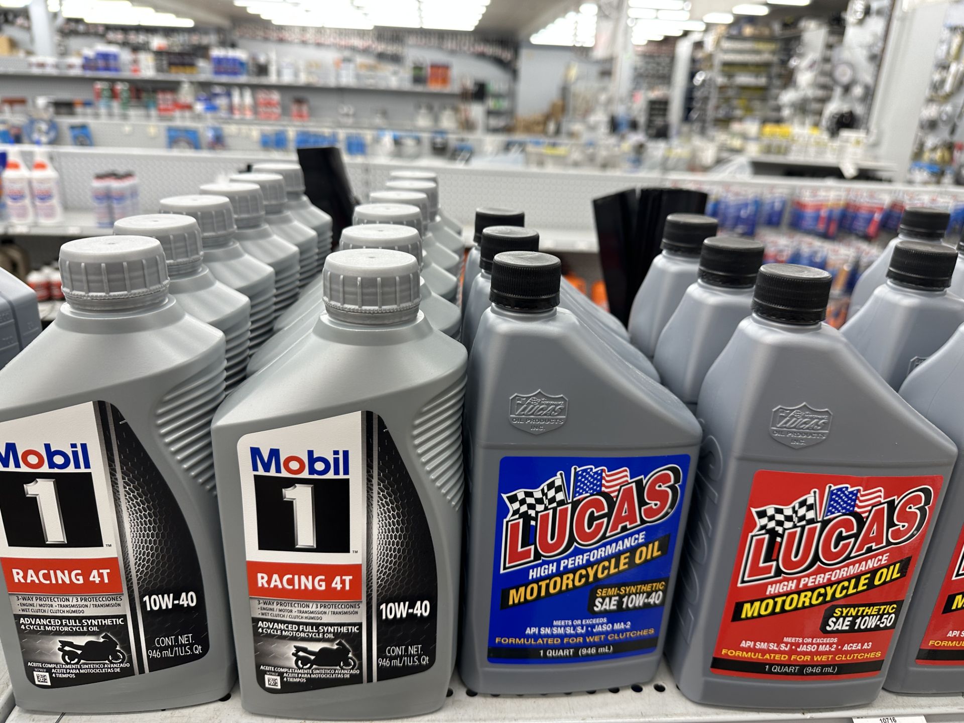 (47) Quarts of Mobil 1 & Lucas Semi & Fully Synthetic for Motorcycles (Wet Clutch Approved) Straight - Image 2 of 4