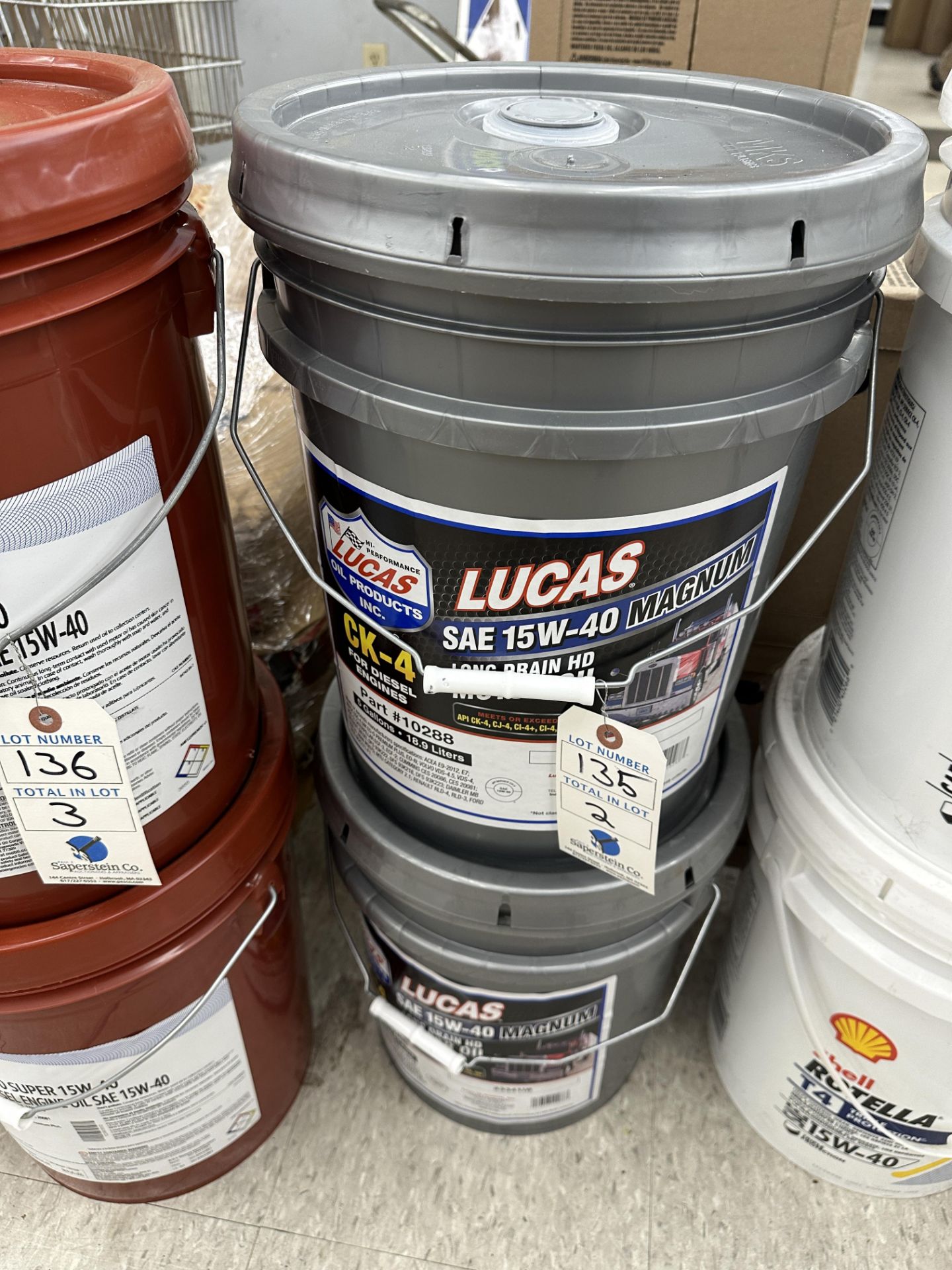 (2) Lucas CK4 15W-40 5 Gallon Pail of Motor Oil (BEING SOLD BY THE Pail )