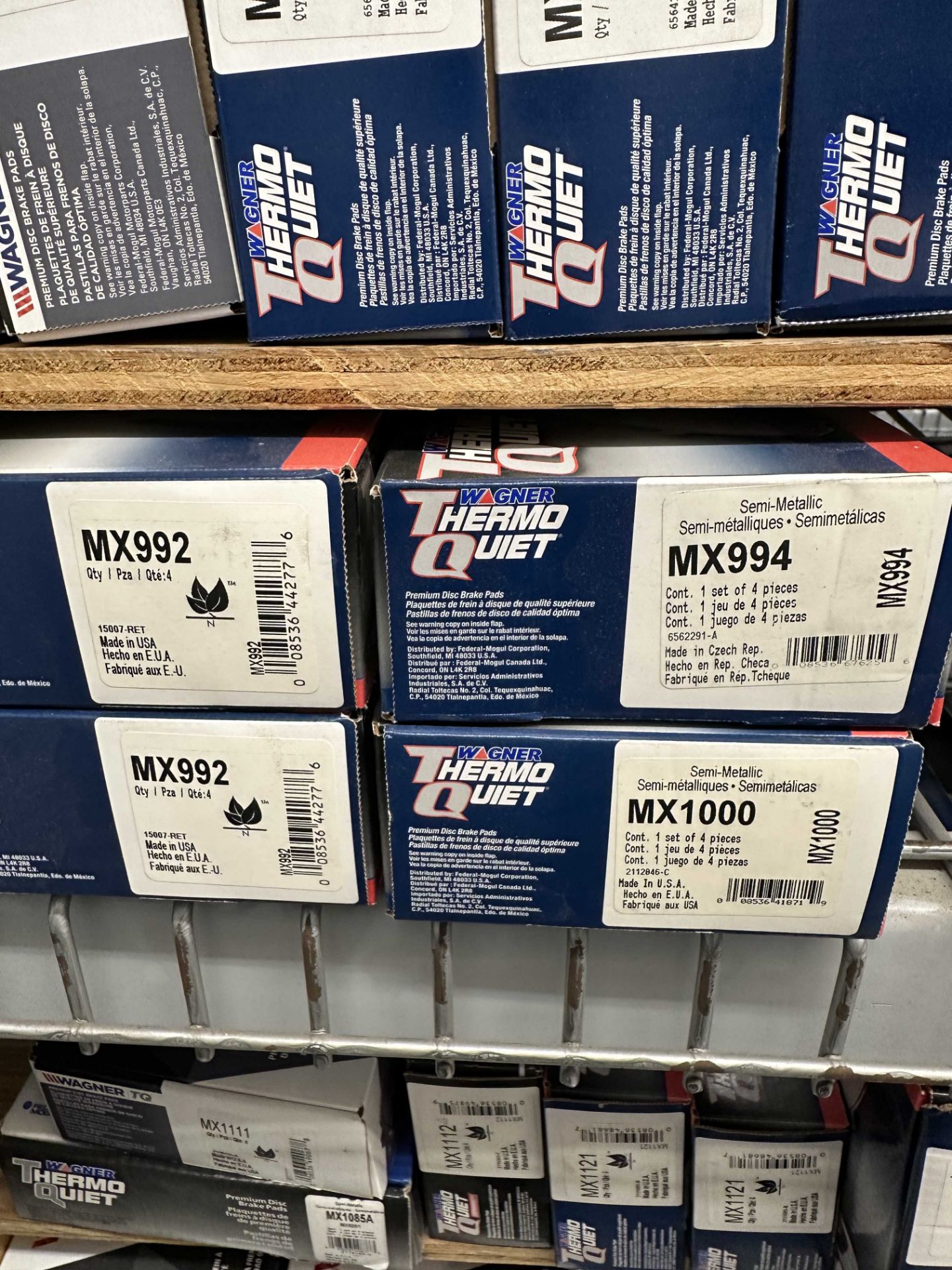 {LOT} Wagner MX Brake Pads Appx. (229) Sets @ 6500 Wholesale Cost on (5) Shelves - Image 2 of 2