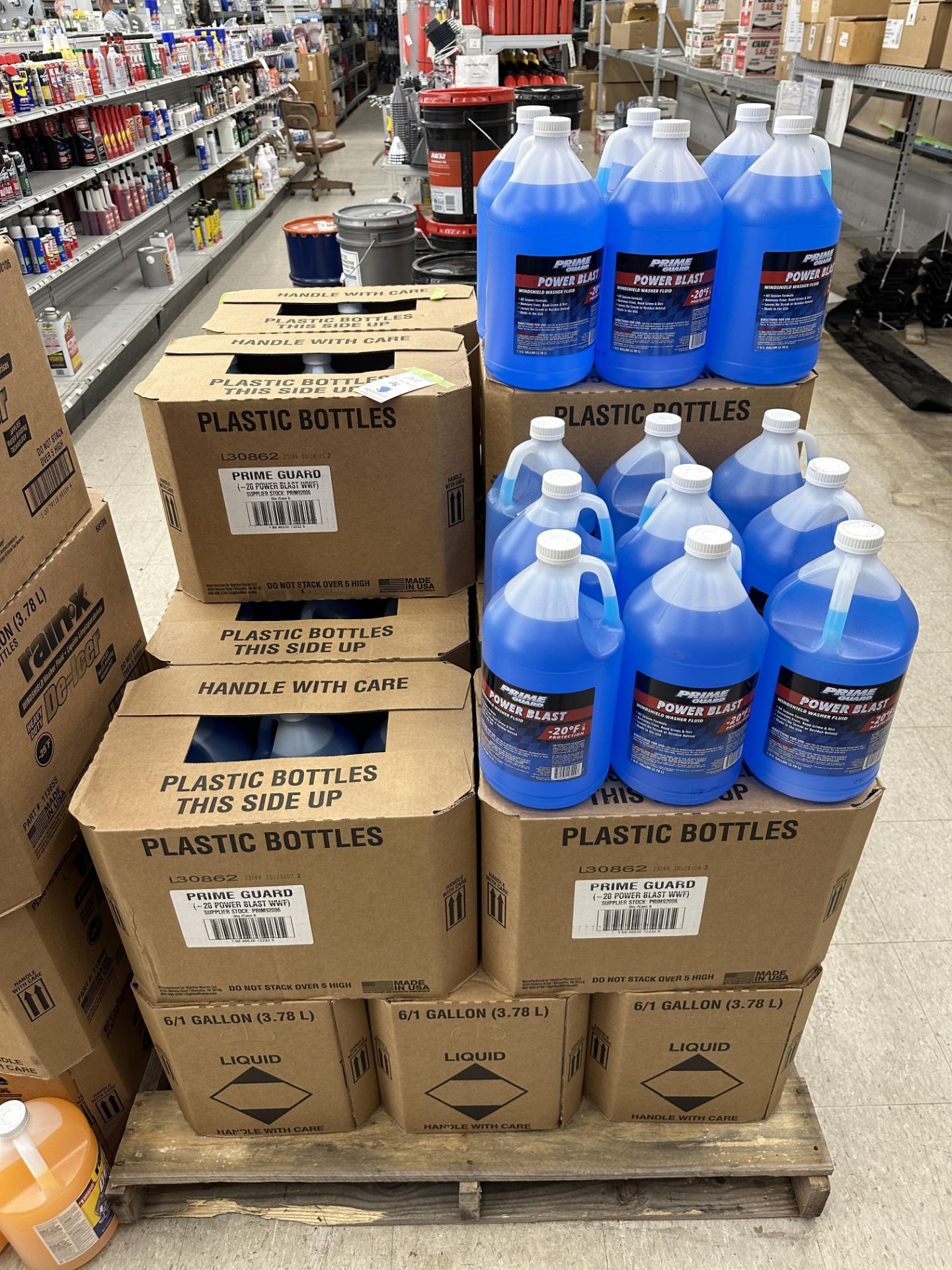 (78) 1 Gallon Containers of Prime Guard Power Blast Windshield Washer Fluid - Being Sold By The