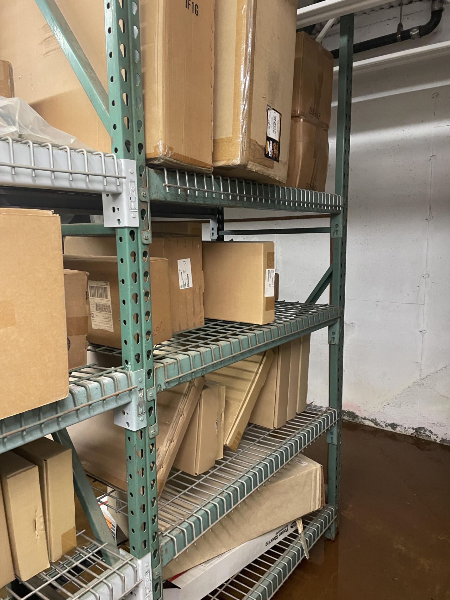 {LOT} 2 Sided Section OF Racking W/ NIB Doorman, Oil Pans, Gas Tanks, Oil Cooler Lines, Window - Image 9 of 13