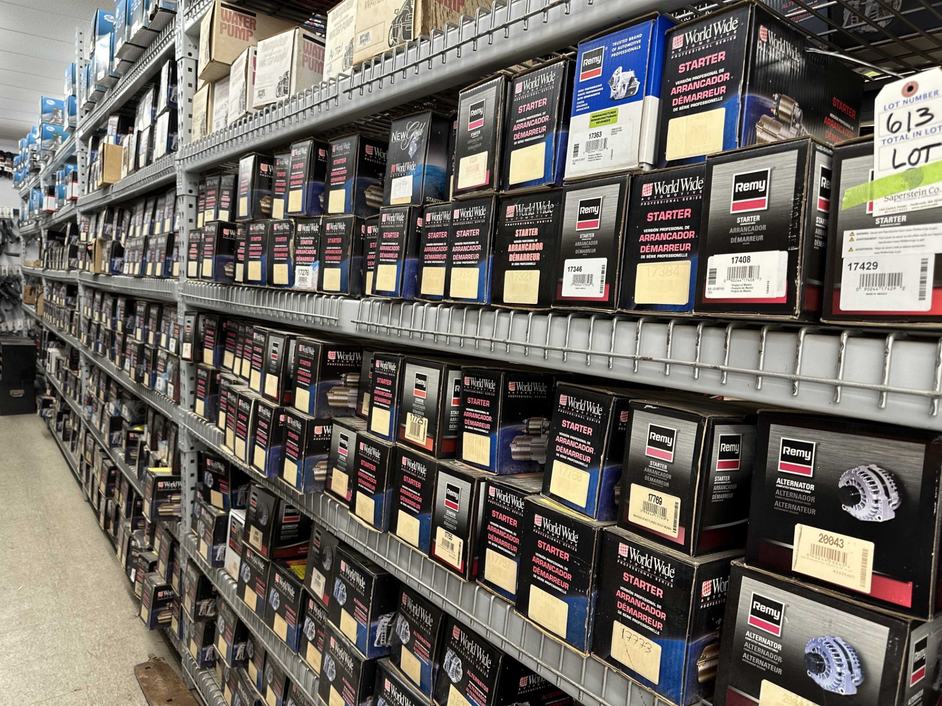 {LOT} World Wide/ Remy New & Rebuilt Starters & Alternators on (29) Shelves Appx. 647 Pieces @ 50, - Image 2 of 2