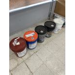 {LOT} (5) Asst. 5 Gallon Buckets of Mobil 1540, Gulf 140, Starfire 50 Weight Transmission Fluid,