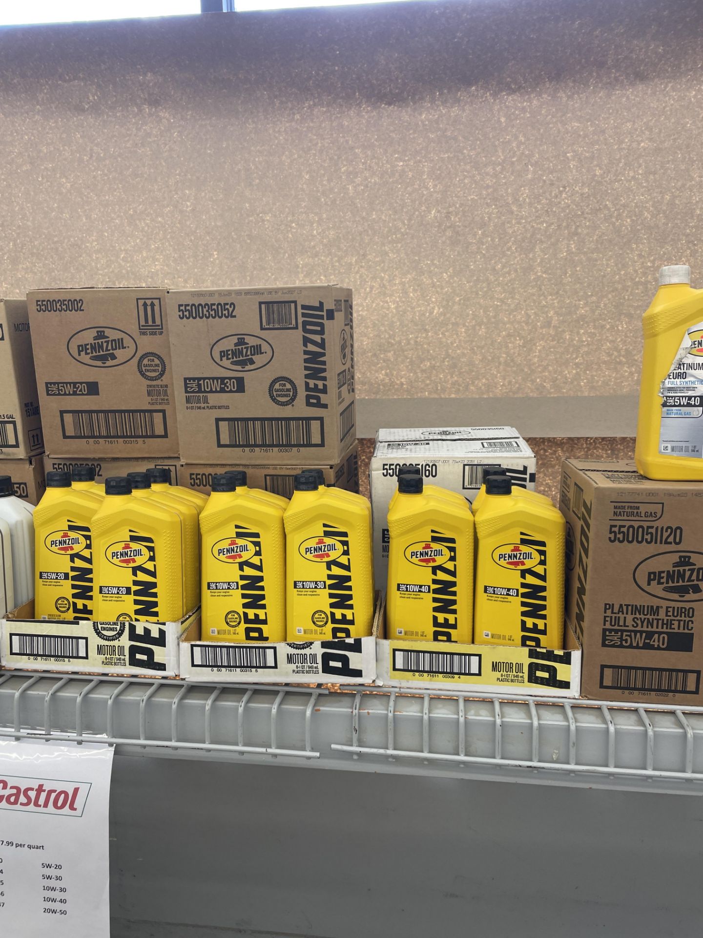{LOT} (330 Approx.) 1qt Containers of Conventional Oil C/o: Castrol, CAM2, Pennzoil, Amalie, and - Image 3 of 6