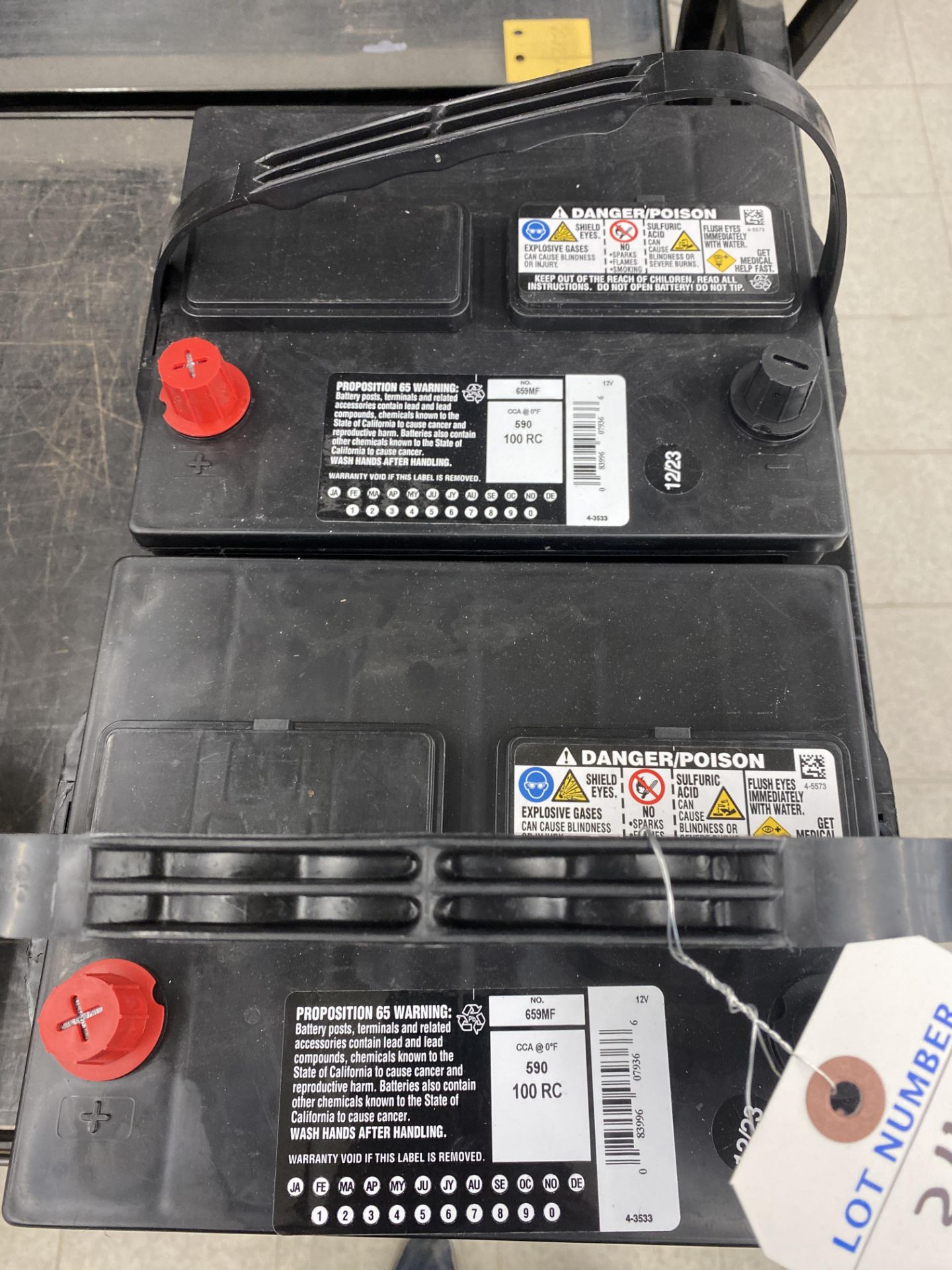 {LOT} (2) Deka Group 59MF Automotive 12v Battery 590 Cold Cranking Amps - Image 2 of 2