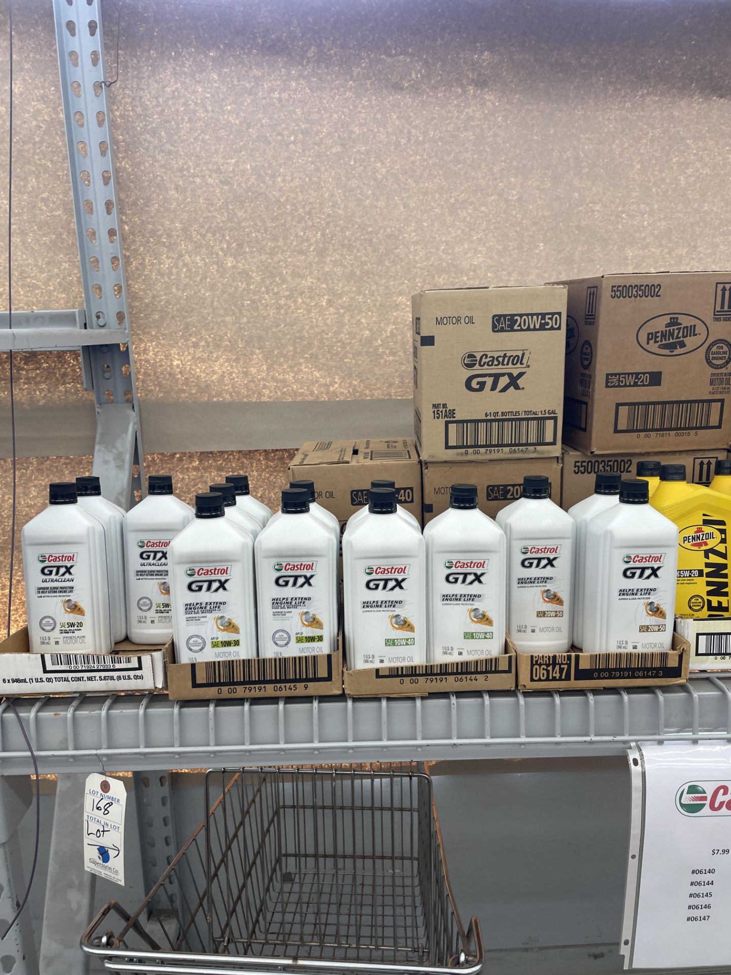 {LOT} (330 Approx.) 1qt Containers of Conventional Oil C/o: Castrol, CAM2, Pennzoil, Amalie, and - Image 2 of 6