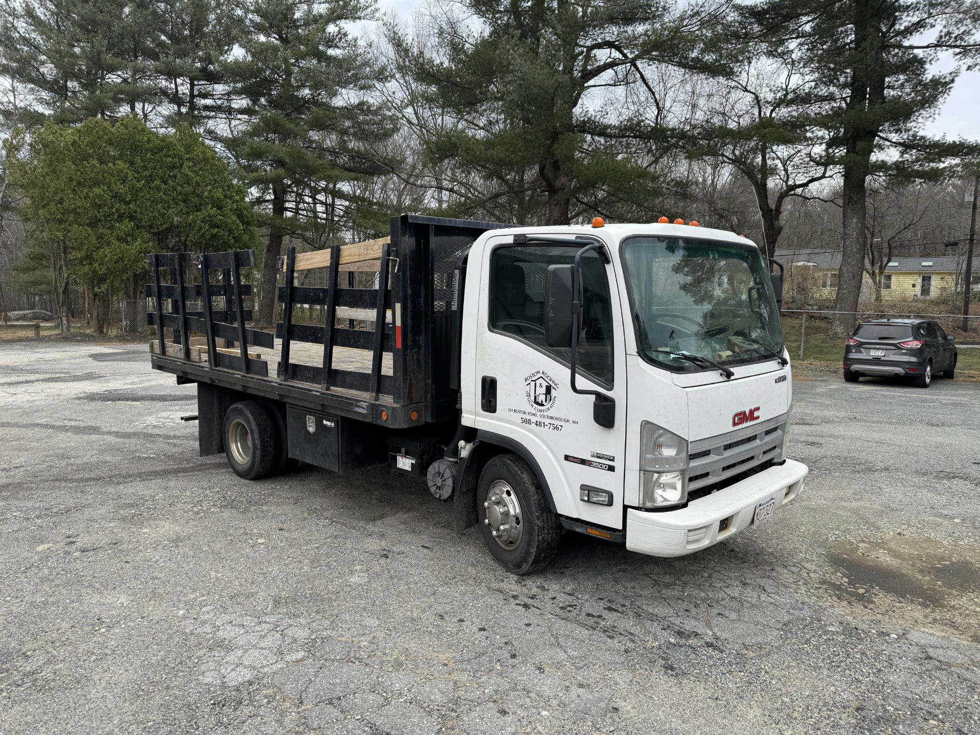 2008 GMC W3500 14' Rack Body Truck, Wood Deck, 6 Wheel, GVWR: 12,000, Odom: 101,645 VIN#: