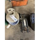 {LOT} Propane Tank, Floor Jack, Grease Gun