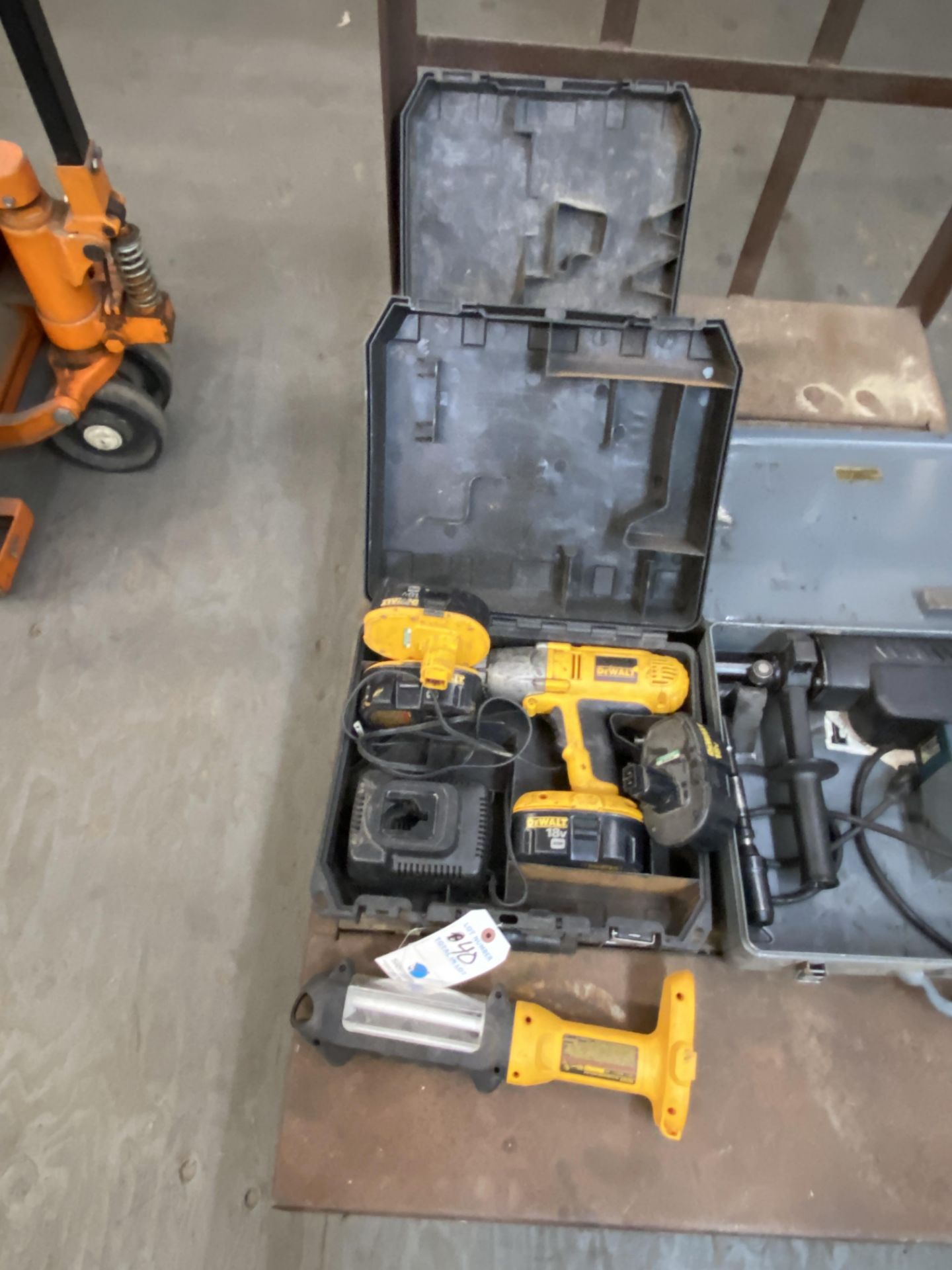 DeWalt Battery Powered Drill & 18v Heavy Duty 1/2" Impact Gun Both w/ Case & Chargers w/ 4 Batteries