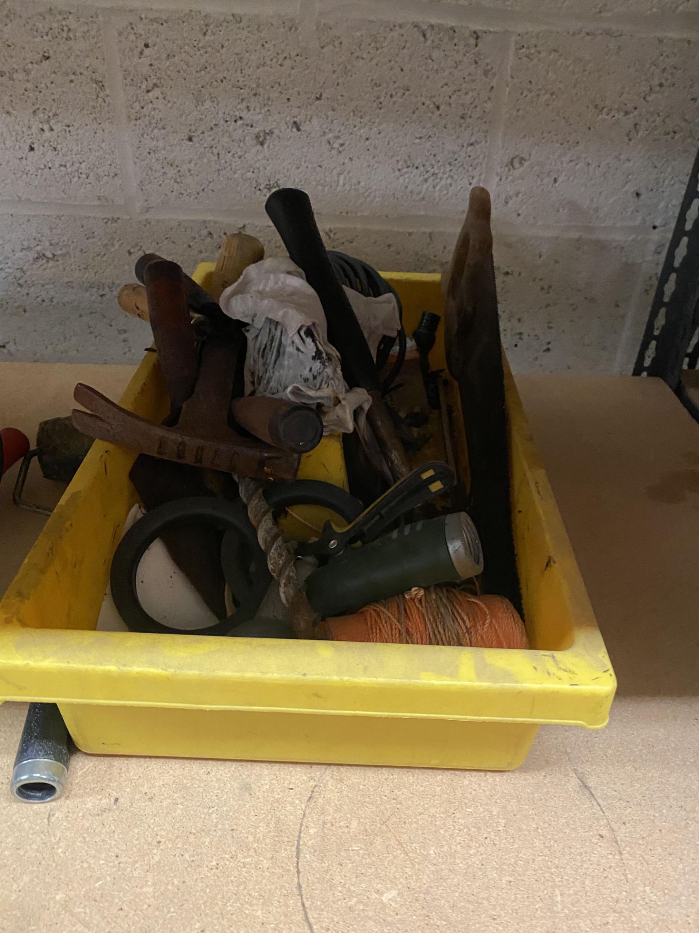 (Lot) Hand Tools C/o: Hammers Wrenches, Saws on 1 Shelf - Image 3 of 4