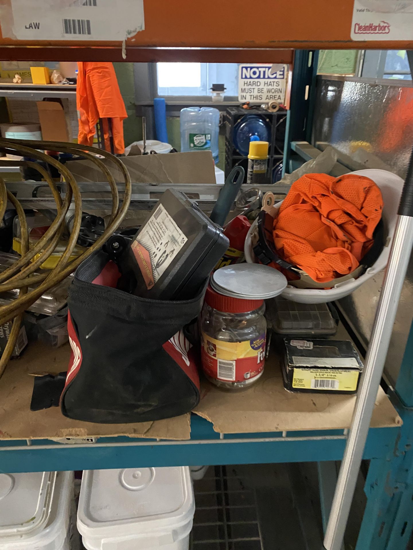 (Lot) Asst. Tools, Solvents, Lights, Tool Bags, Hard Hats On 1 Shelf ( Inspection Urged ) - Image 2 of 4