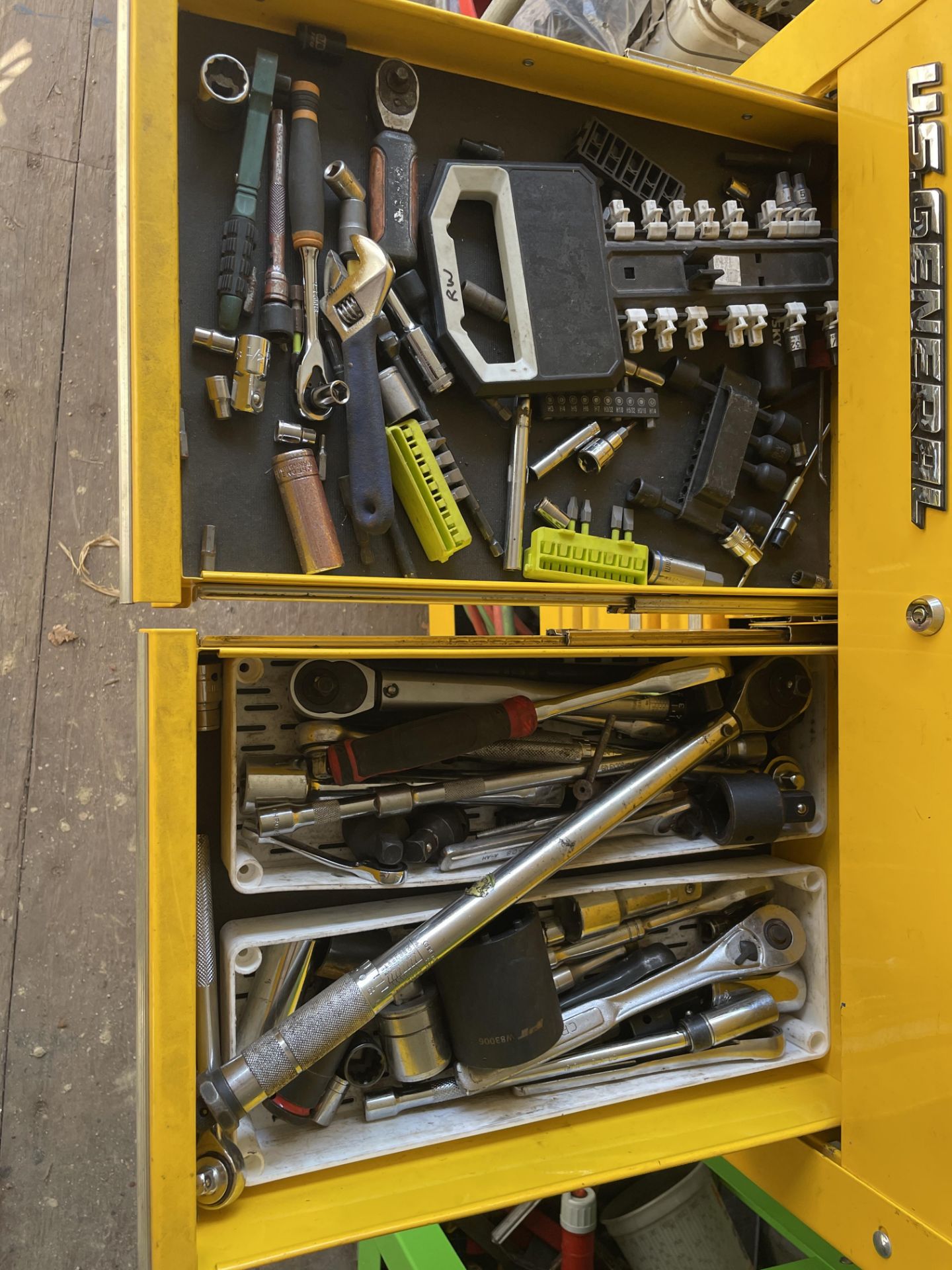 US General Port 5 Drawer Tool Box, Contents Included (Yellow) - Image 3 of 5