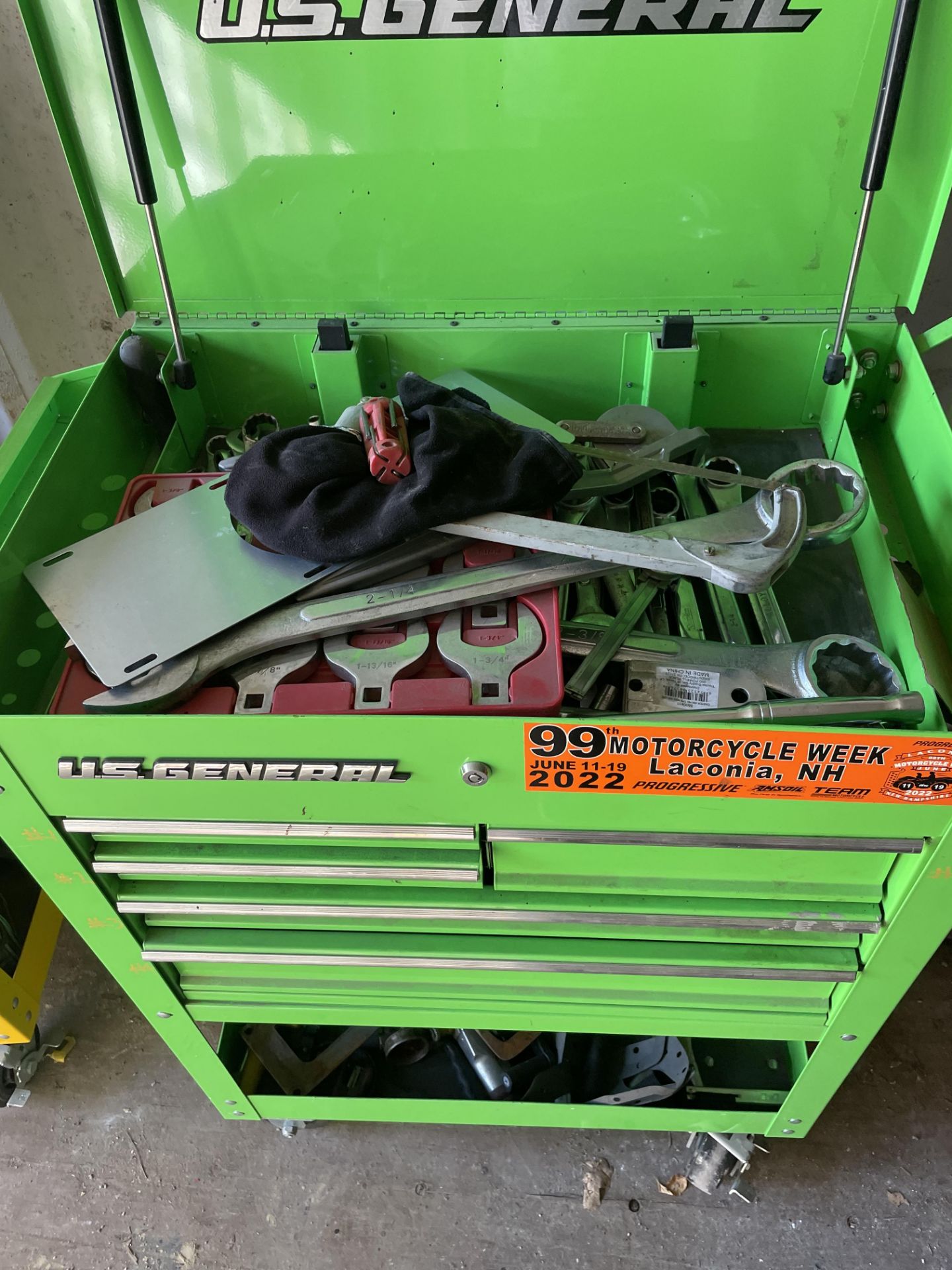 US General Port 5 Drawer Tool Box w/ Contents Included (Green) - Image 2 of 4