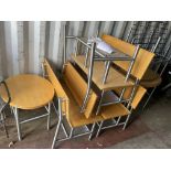 (Lot) Asst. SS Frame and Molded Plywood Table and Benches