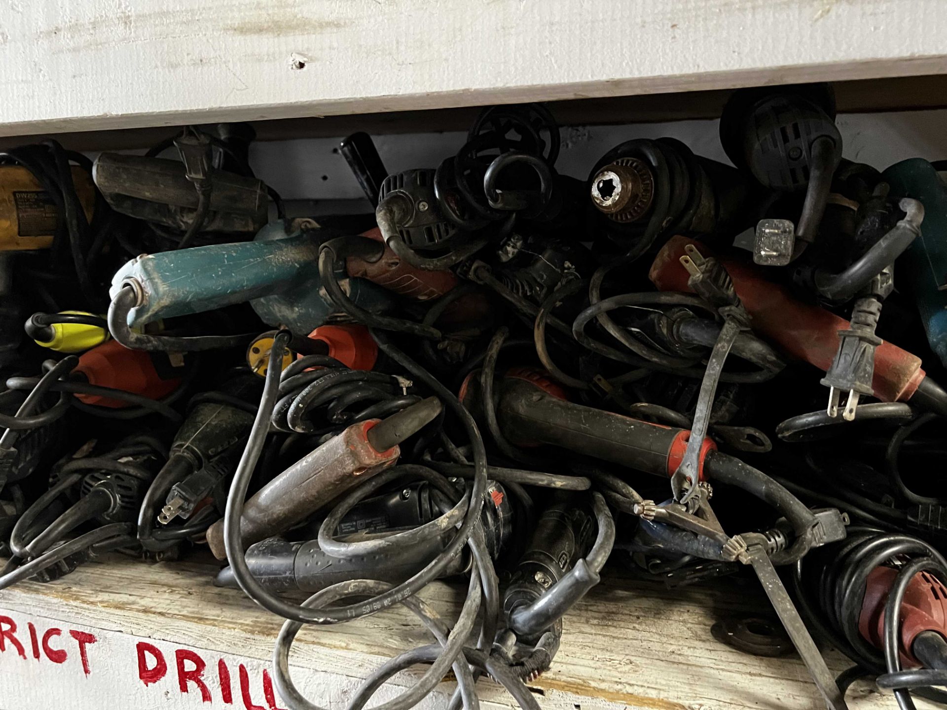 {LOT} Approx. 40 Corded Drills, Hammer Drills, Grinders, & Sanders on Shelf - Image 2 of 5