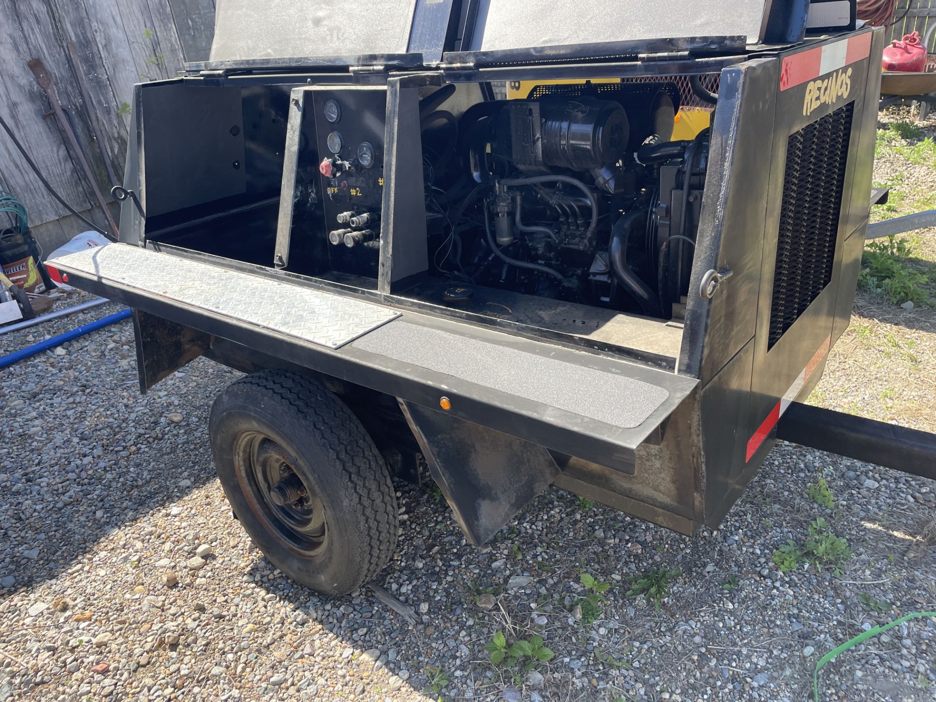 Single Axle Towable Compressor w/3 Cylinder Diesel Engine, Hrs: 1,808 On meter (Starter issues, No T - Image 3 of 9