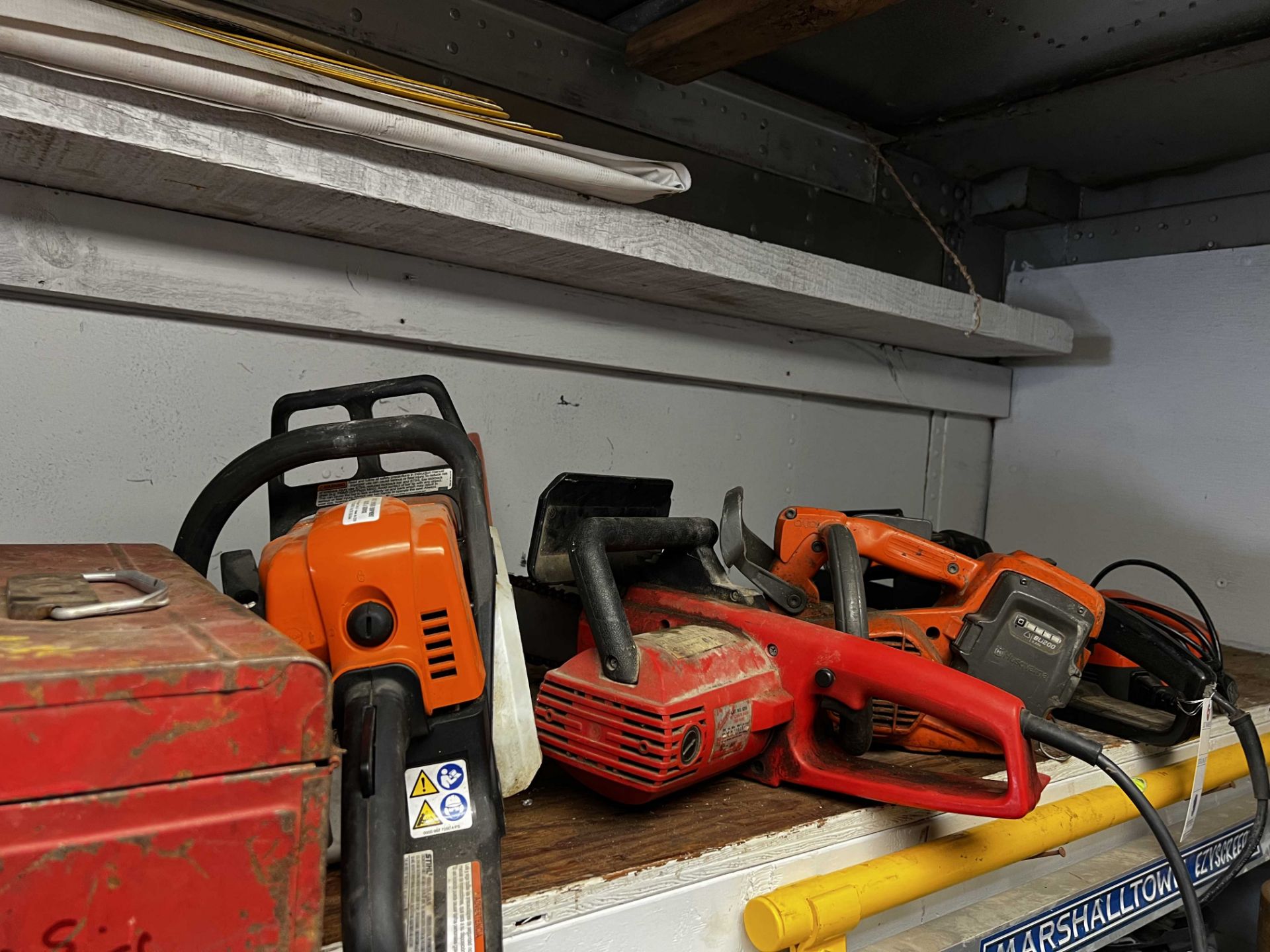 {LOT} (7) Asst Corded, Cordless & Gas Powered Chain Saws - Image 2 of 3