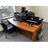 {LOT} L-Desk, Cabinet, Chair