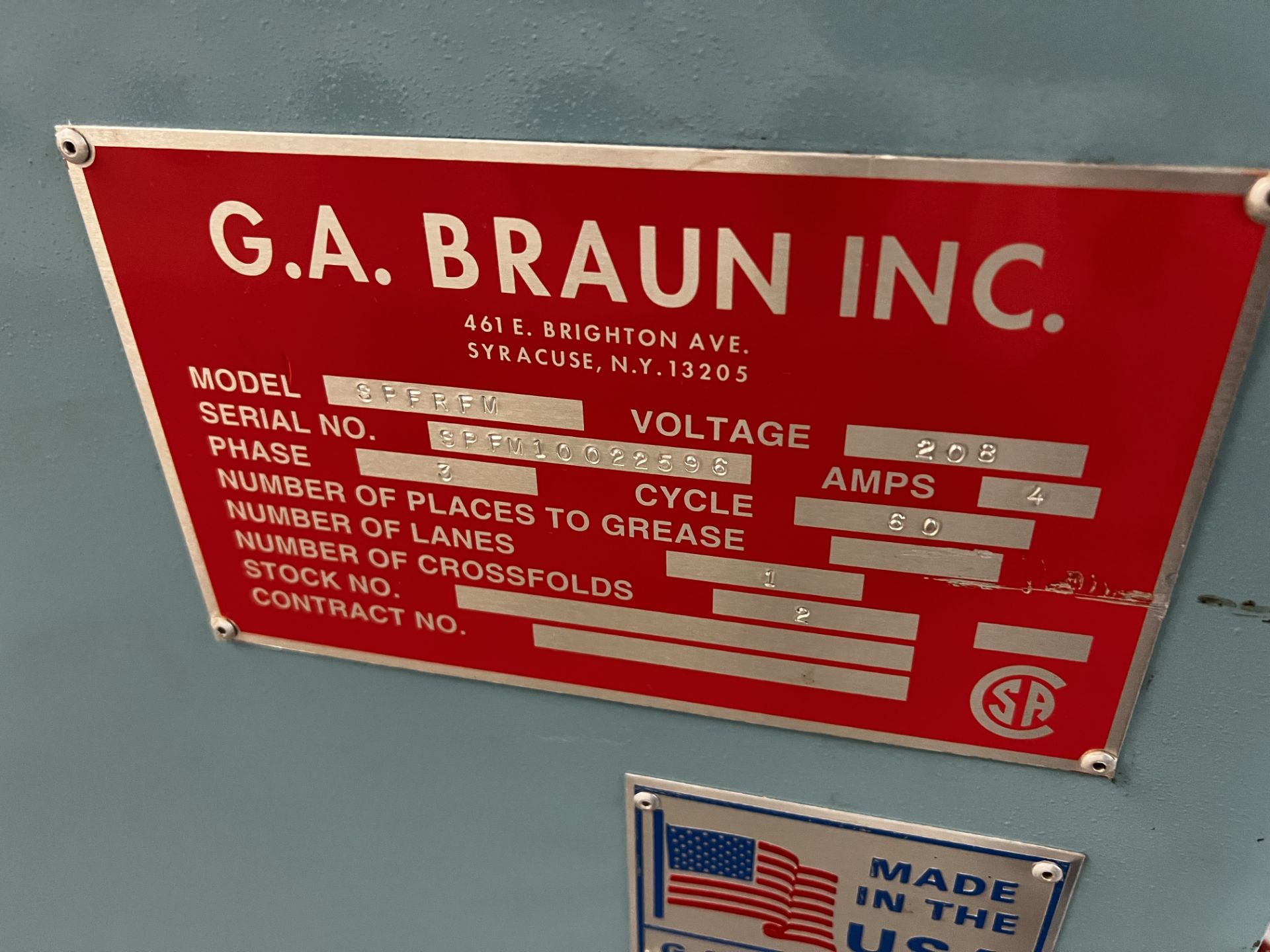 Braun Model: SPFRFM Single Lane, 2 Crossfold, Electro/Pneumatuc Small Piece Folder/Sorter, 3Ph, SN: - Bild 3 aus 3