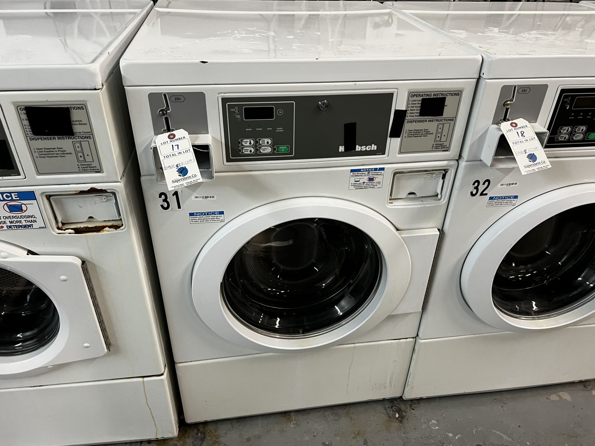 Huebsch Model:SFNBXFSP112TE01, SS Int. 18lb Commercial Washing Machine