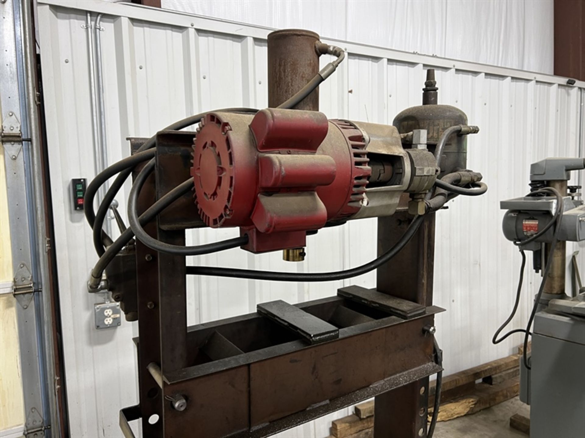 Unknown Make H-Frame Shop Press, Approx 50 Ton, 5 HP - Image 5 of 6