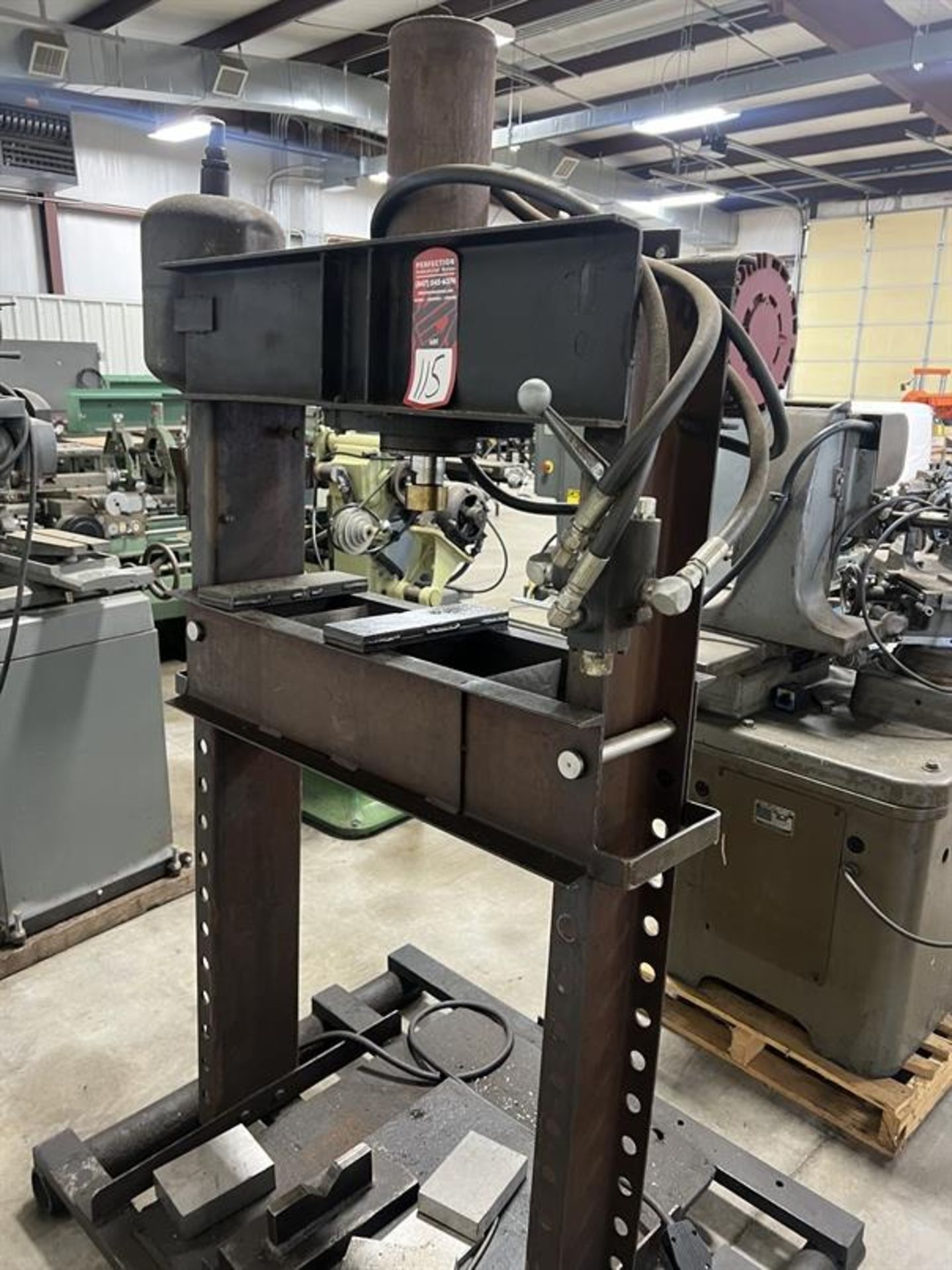 Unknown Make H-Frame Shop Press, Approx 50 Ton, 5 HP