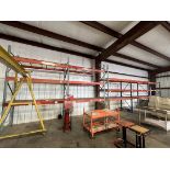 Lot of (5) Sections of Pallet Racking, (3) 9' Uprights, (4) 12' Upright, 8' Crossbeams, 42" D