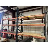 Lot of (2) Sections of Pallet Racking, (2) 11' and (2) 12' Uprights x 8' Crossbeams x 42"D