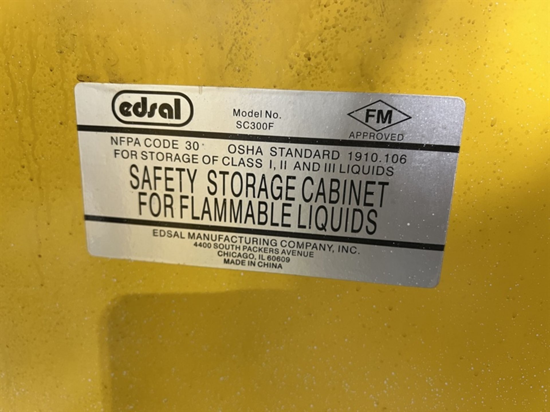 EDSAL SC300F Flammable Liquids Safety Storage Cabinet - Image 2 of 2