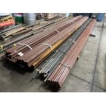 Lot of Assorted 20'L 1" and 2" Square Tubing, 20'L 1" Round Tubing, and Assorted Bar Stock