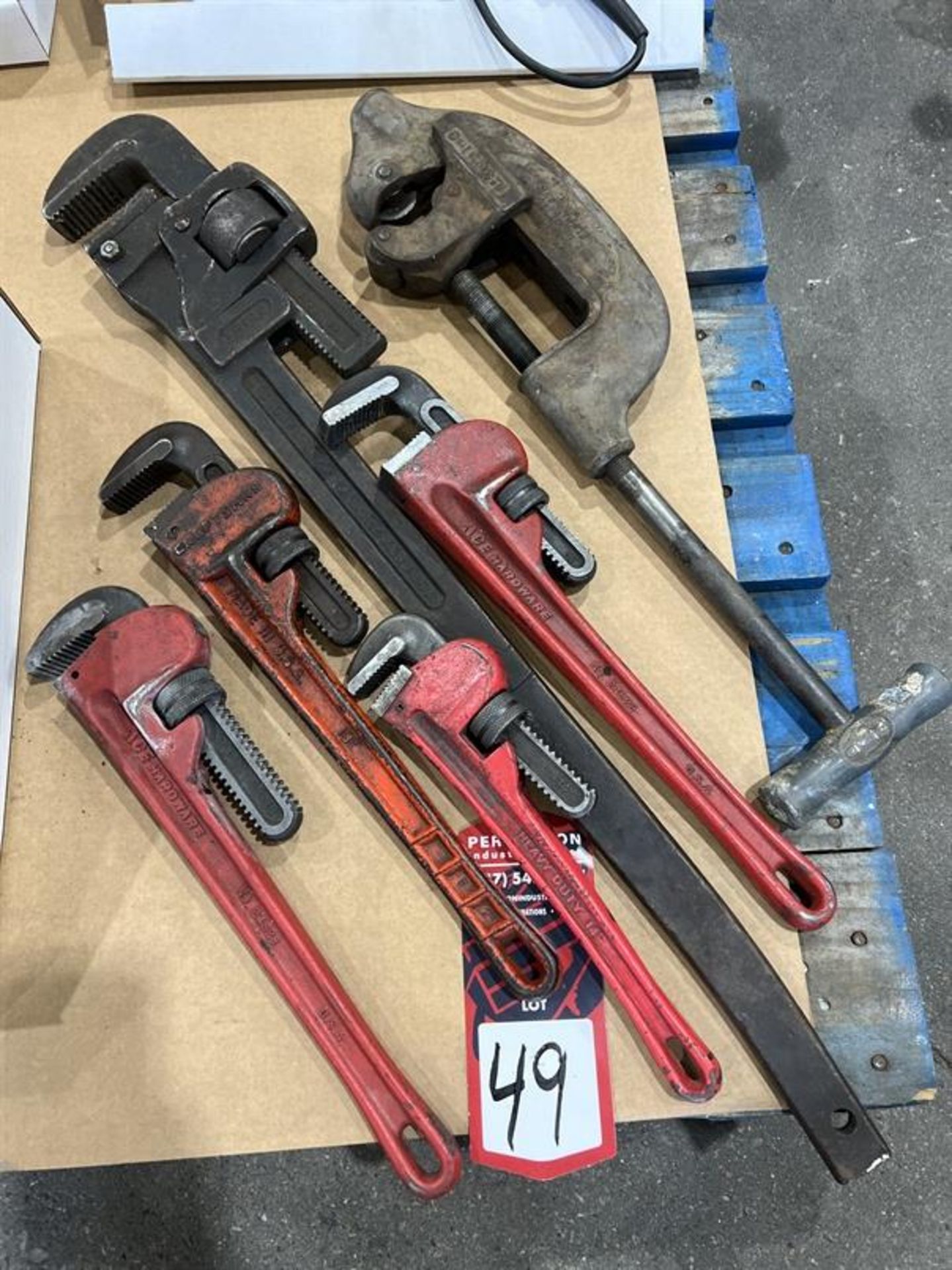 Lot of Pipe Wrenches from 14" to 36" w/ Piper Cutter