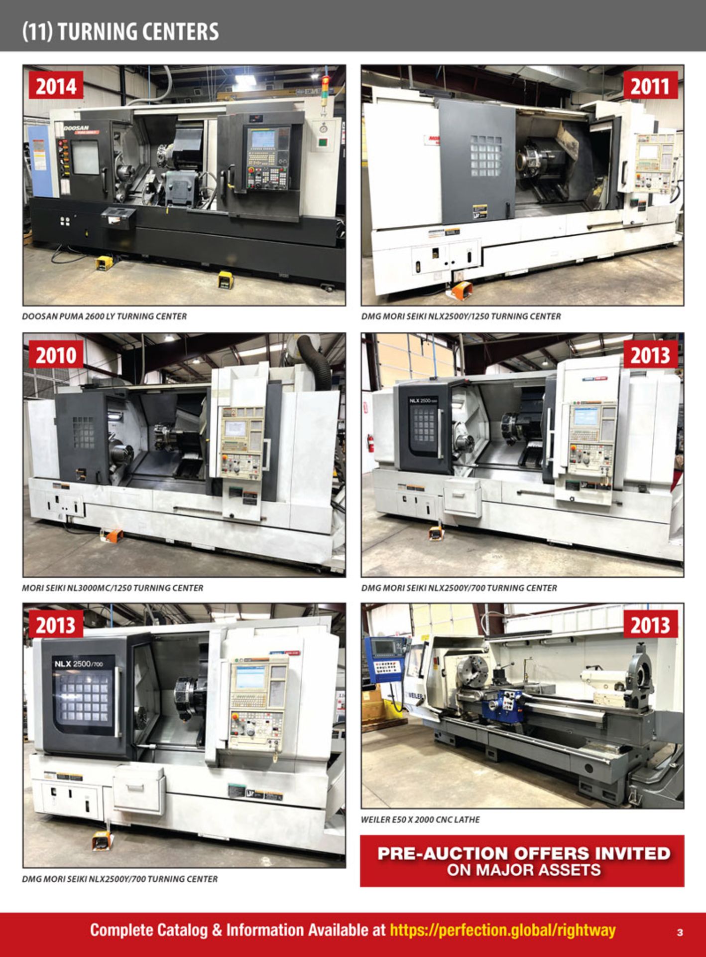 Featuring: (5) DOOSAN PUMA Turning Centers, new as 2022; (5) DMG MORI SEIKI Turning Centers, new as - Image 3 of 7