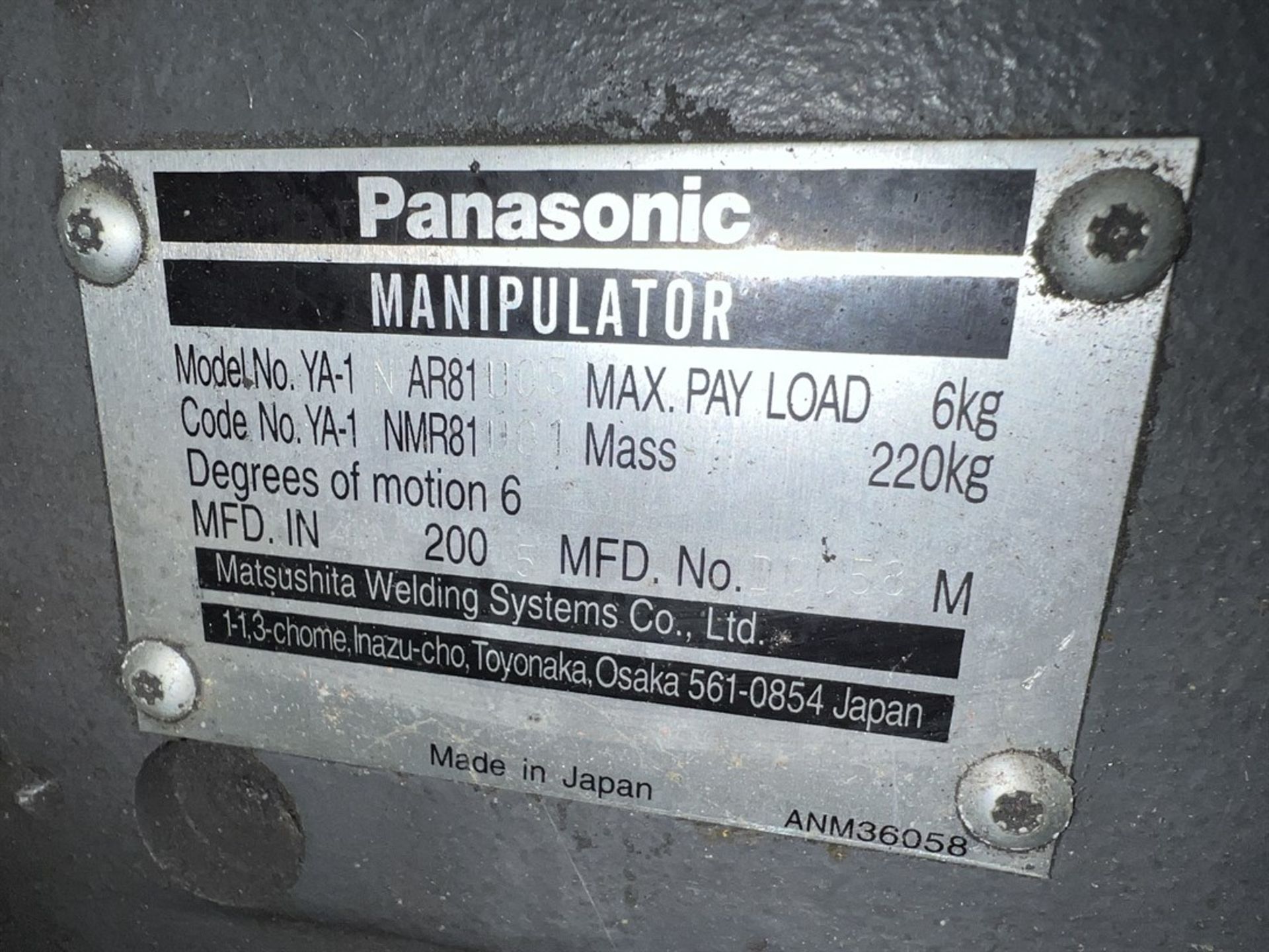 2005 PANASONIC VR-006L 6-Axis Robotic Welding Cells, w/ YA-1 AR81 Manipulator, Panasonic Dip-Pulse - Image 4 of 8