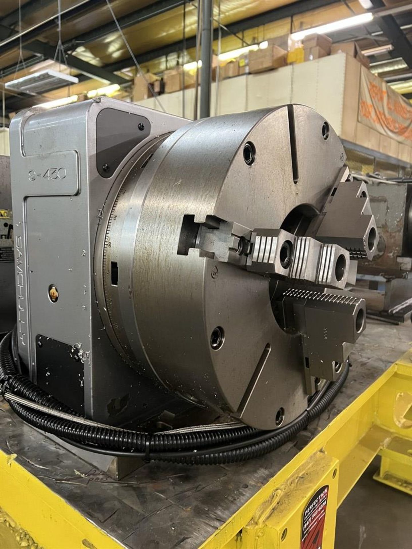 SAMCHULLY S-430F22 4th Axis Rotary Table, s/n 1210001, w/ 18" 3-Jaw Chuck w/ 7-1/2" Hole (Machine - Image 3 of 6